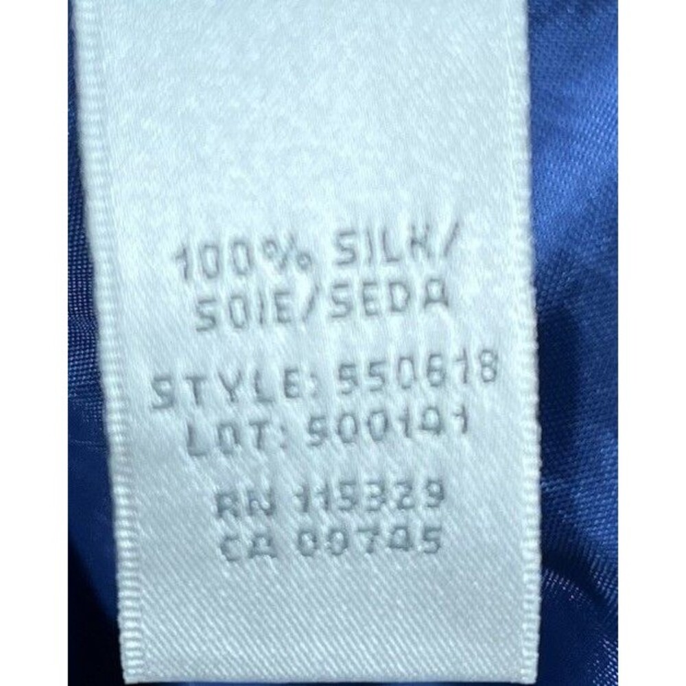 Badgley Mischka Peach Skin Silk Spaghetti Strap Blue Bubble Hem Dress Sz 6 - Picture 9 of 16